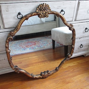 PICK UP ONLY!!!  Gorgeous Rococo Style Carved Wood Wall Mirror - Circa Early 1900&#39;s - 32&quot; x 30&quot;