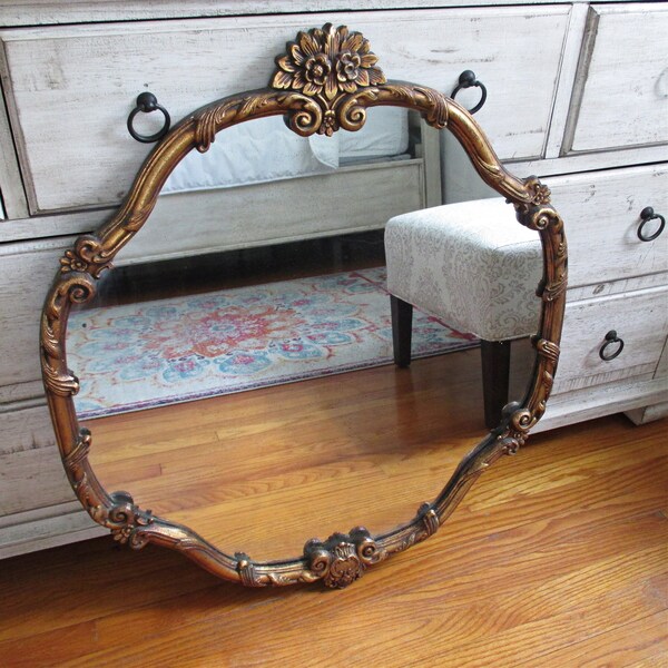 PICK UP ONLY!!!  Gorgeous Rococo Style Carved Wood Wall Mirror - Circa Early 1900's - 32" x 30"