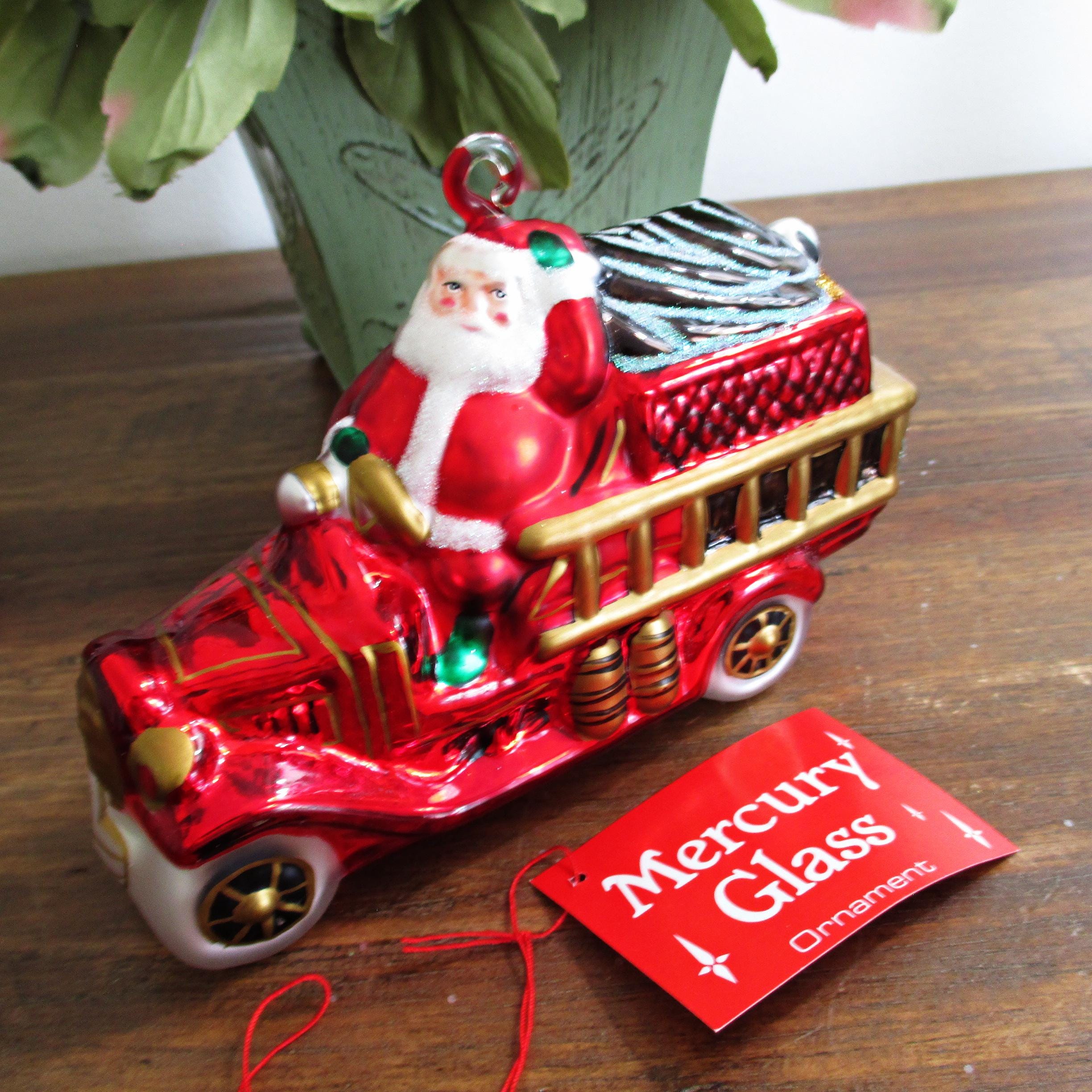 Vintage Mercury Glass Santa - Etsy