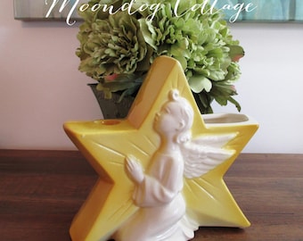 Royal Copley Angel & Star Planter/Candle Holder - Circa 1950's