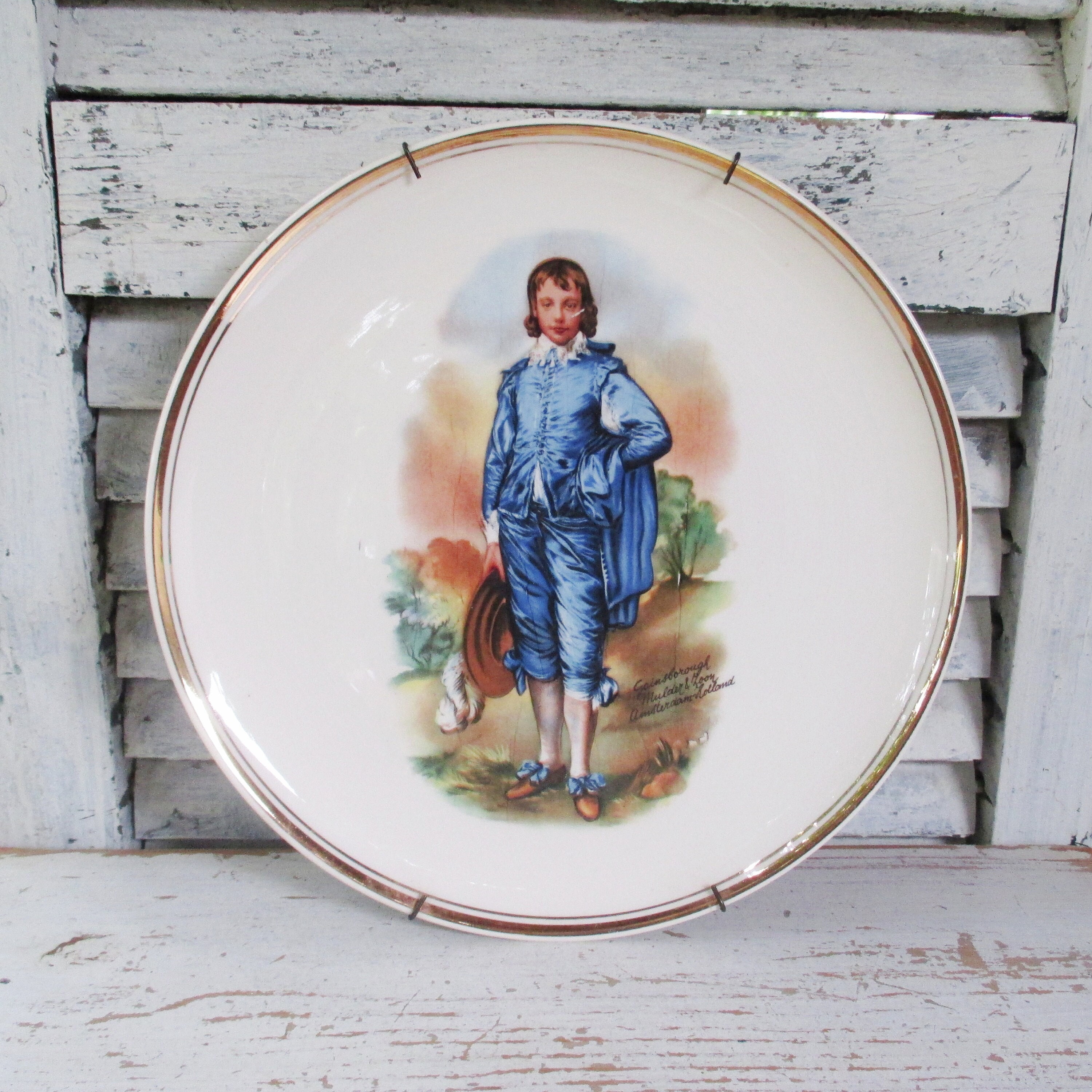 Italy Pottery 10” Plate Handpainted Mid Century Vintage Italian Shabby Chic