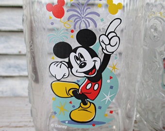 Pair of WALT DISNEY 2000 McDonald's Commerative Glasses - Mickey Mouse