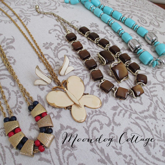 Lot of Four Vintage/Retro Necklaces - Circa 1960's