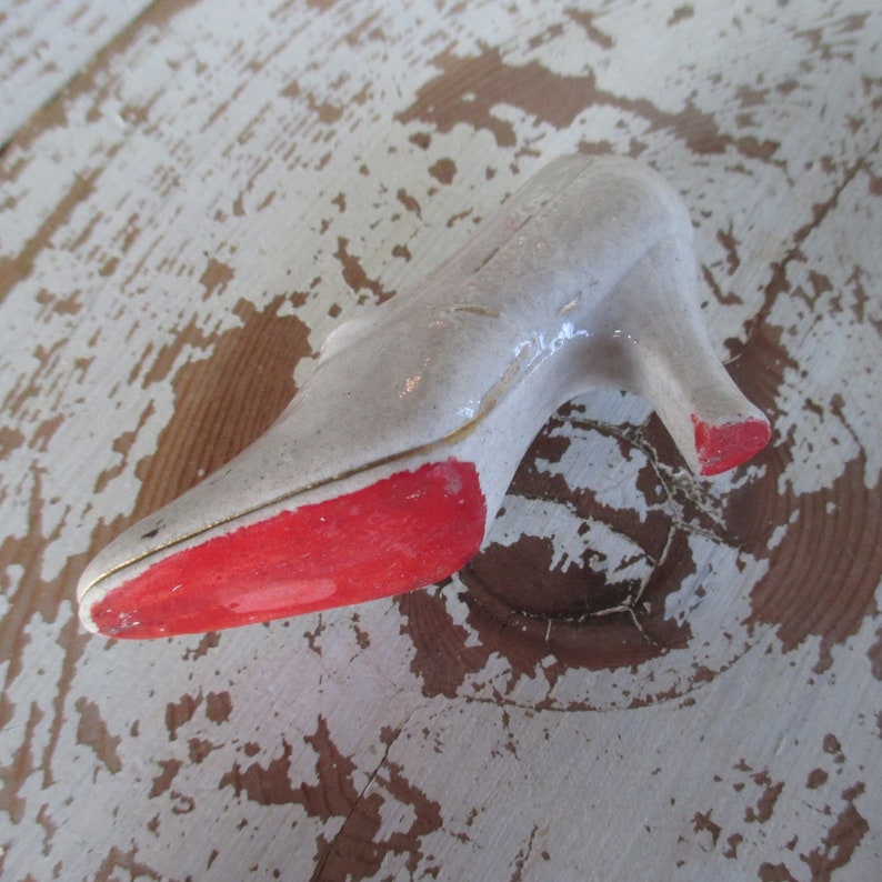 Petite Vintage Porcelain Shoe Pin Cushion