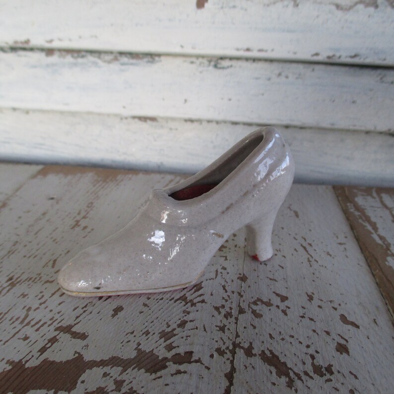 Petite Vintage Porcelain Shoe Pin Cushion