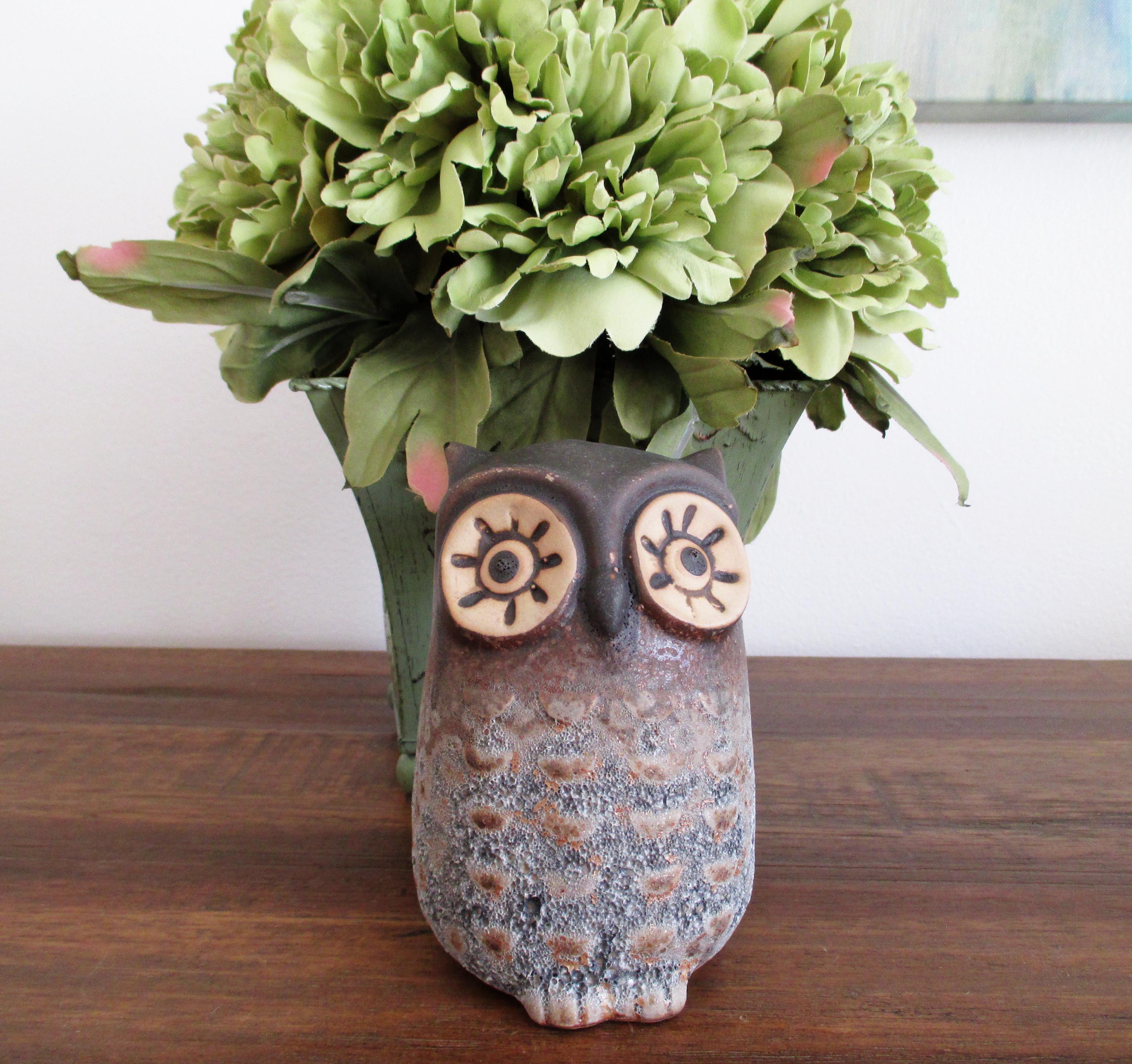 Adorable Pottery Owl Vase #3 - 5 1/8"