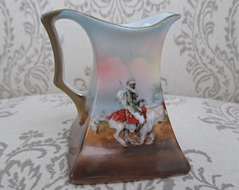 Gorgeous Antique German "Royal Bayreuth" China Creamer - Arab Knight on Horse" - Unusual