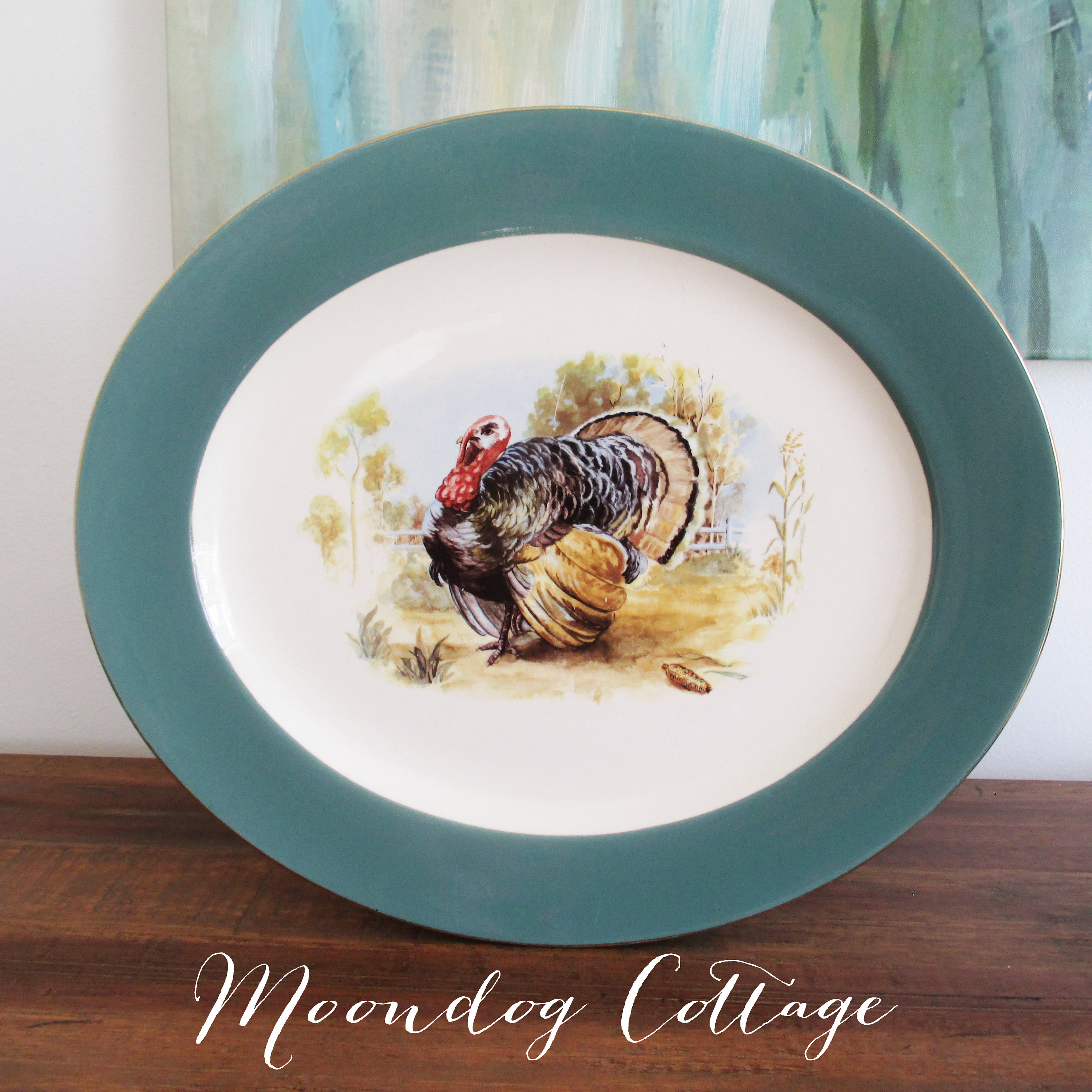 Gorgeous Large Thanksgiving Turkey Platter - Cavalier