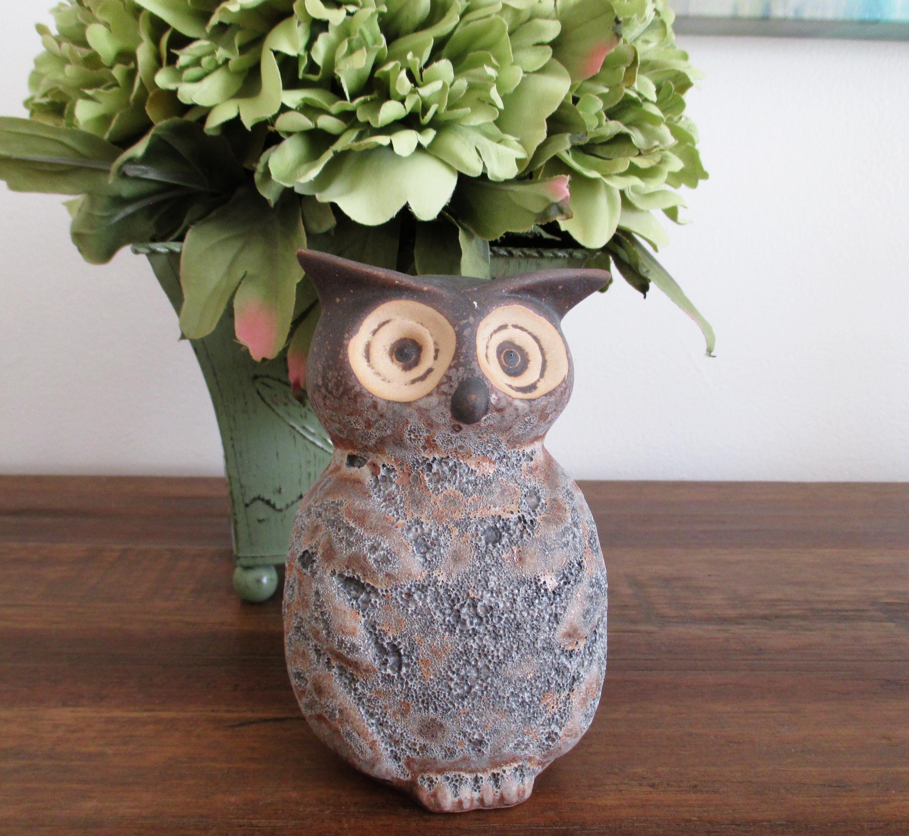 Adorable Pottery Owl Vase #1 - 5 1/8"