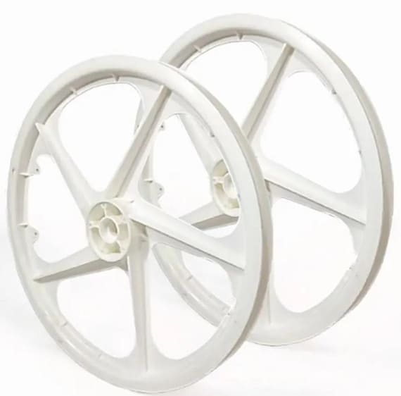 BMX Bicycle 20 PVC Sport Rim Complete White Wheelset Express Ship