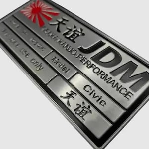 Honda Civic Emblem Metal Kanjo Zoku Jdm fd2r fk8 fc fd fe ef eg ek Express Ship