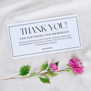 Personalisierbare Dankeskarten-Vorlagen, Hochzeiten und besondere Anlässe, Minimalistische Hochzeit-Dankeskarte, personalisierte Verkäuferkarten, Download