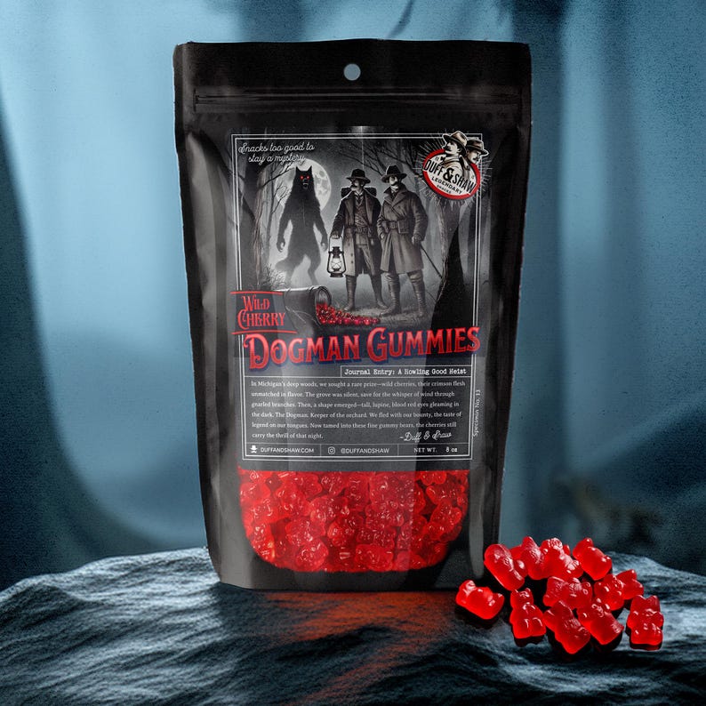 Werewolf Gummies Wild Cherry Dogman Gummies: Michigan Cryptid Candy (8 Oz Bag) - Etsy