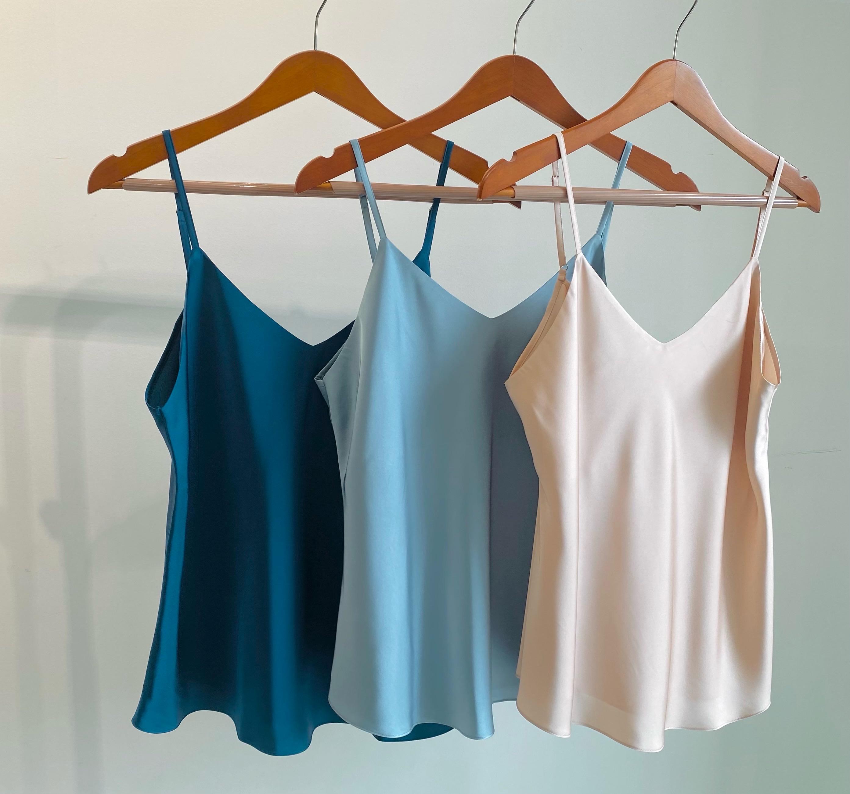Satin Camisole Top, Teal, Beige, Dark-mint & Can Custom Colors ...