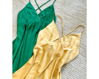 Open Back Satin Slip Dress Backless Silky Nightdress Sexy Cami Sleepwear Nightwear Custom Color