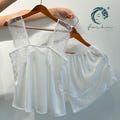 White Lace Satin Cami Shorts Pajama Set | Bride Getting Ready Outfit | Bridesmaid Pajamas product logo