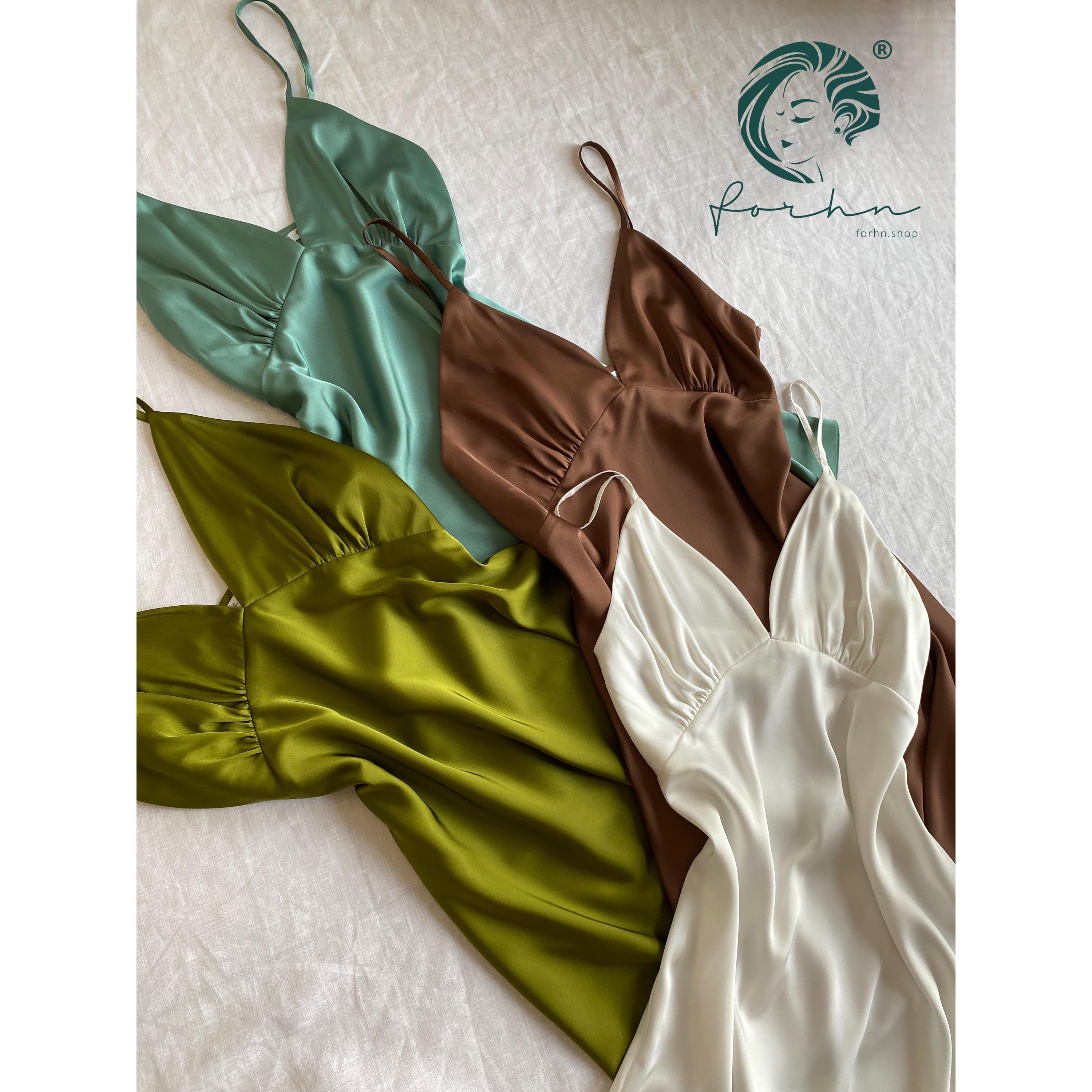 green emerald velvet dress Vintage Bias Cut Moss Green Silk One Shoulder Dress - M main image 1