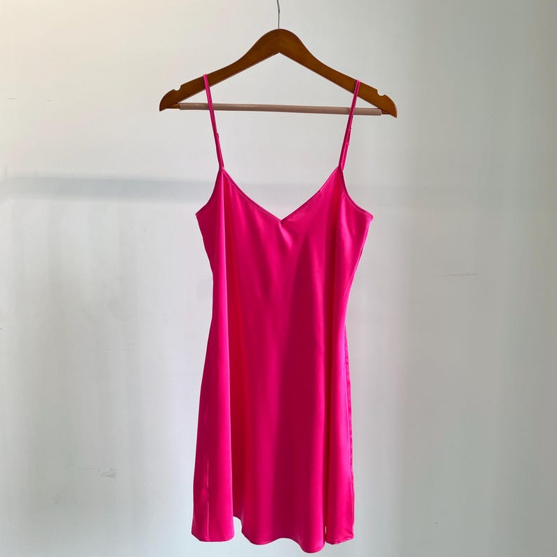 Silky Slip Dress: Elegant Sleepwear, Underslip Petticoat | Women’s Nightgown & Summer Satin Dress LOTUS PINK