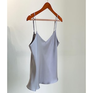 Satin Cami Top in Gray and Custom Colors - Bride & Bridesmaid Camisole, Silky Pajama Top