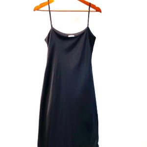 Black Silk Dress, Long Satin Dress - Custom colors, Bridesmaid Gift - Evening midi satin Dress | Summer Long Silk Cami Dress - Gift For Her
