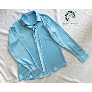 Convertible Tie Satin Blouse: Elegant Office Workwear Top