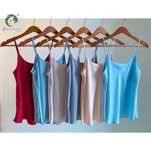 Satin Camisole | Elegant Satin Blouse in Blue, Gray, Beige & Custom Colors| Women’s Summer Top