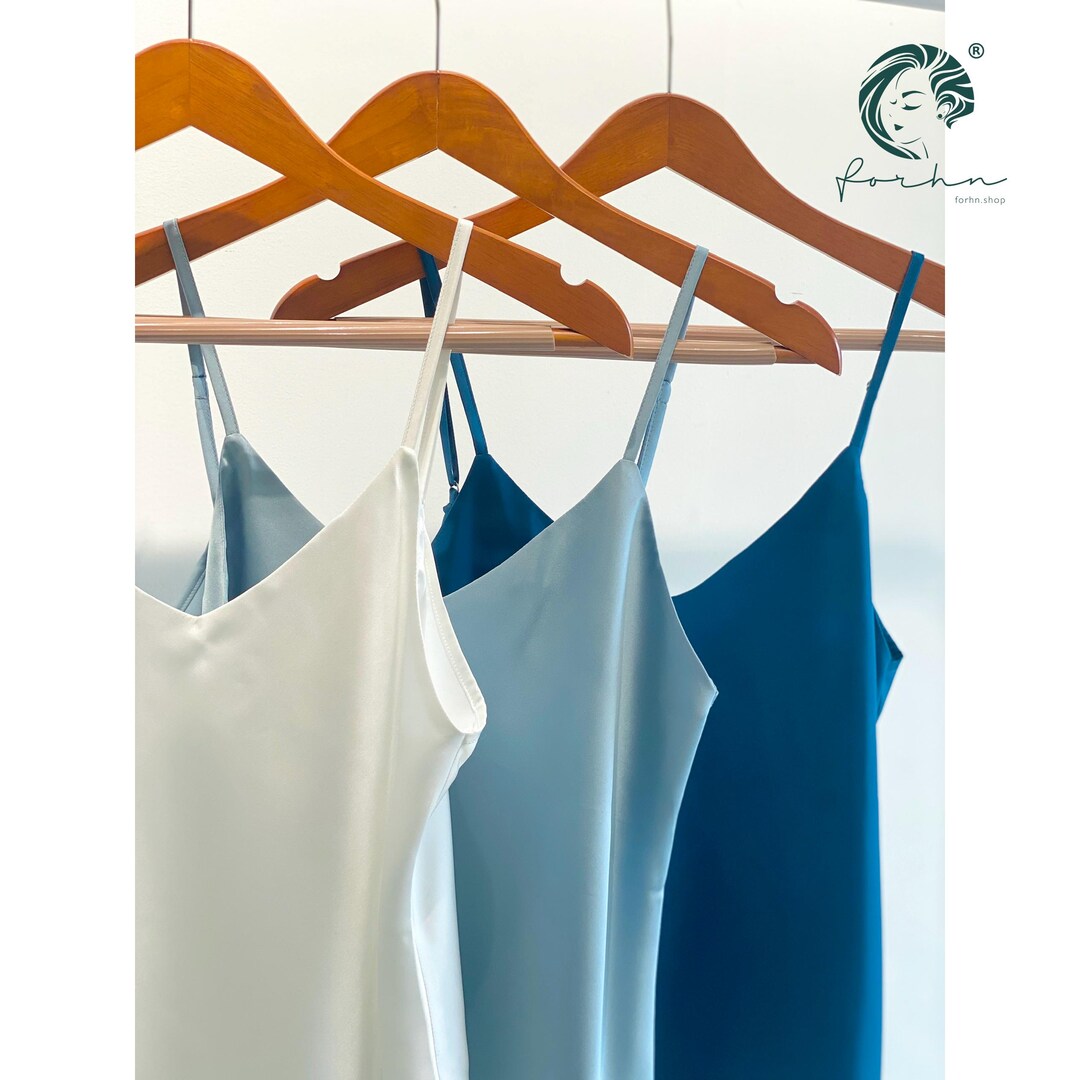 Satin Cami Top in Teal, White & Custom Colors Gold, Mint-green, Pink ...