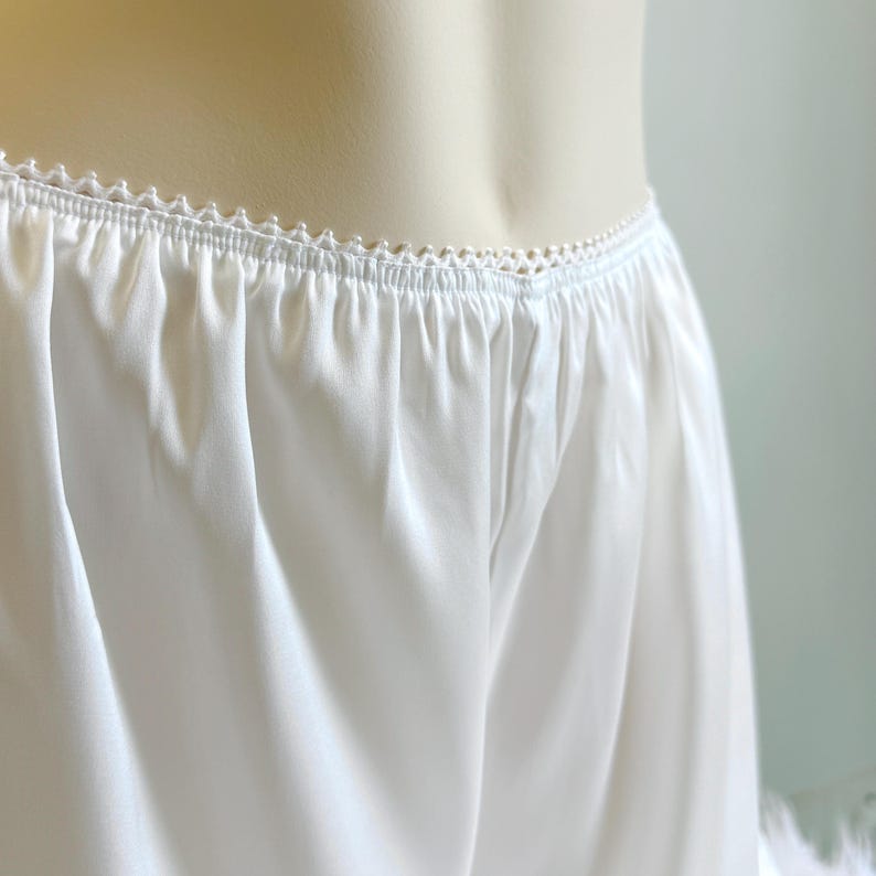 White Satin Sleepwear Ruffle Cami Shorts Set Bridal Pajama Custom Bridesmaid Gift image 9