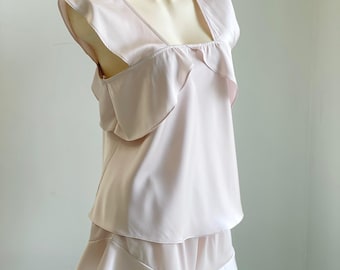 Neutral Pink Satin Pajama Set Cami Shorts or Pants Bridal Sleepwear Bridesmaid Gift