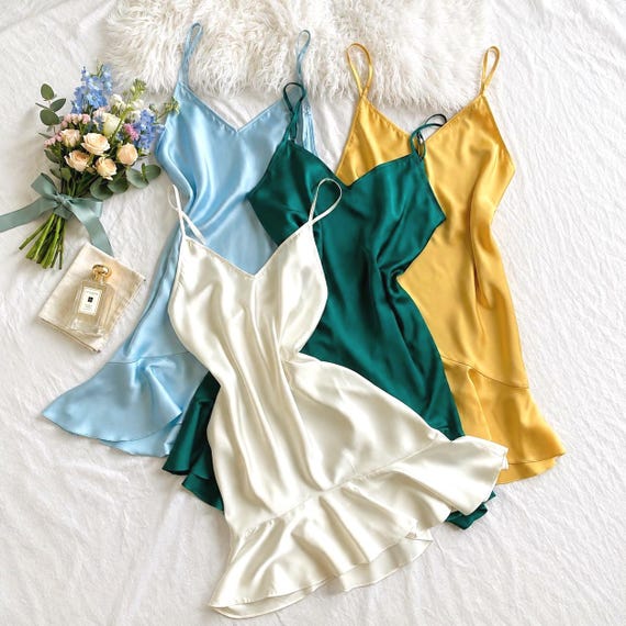 summer satin slip dress Silk Slip Dress 2-Strap Silk Dress Lightweight Flowing Summer Dress Elegant Party Dress Spaghetti Strap Dress Custom Silk Dress Slip Dress