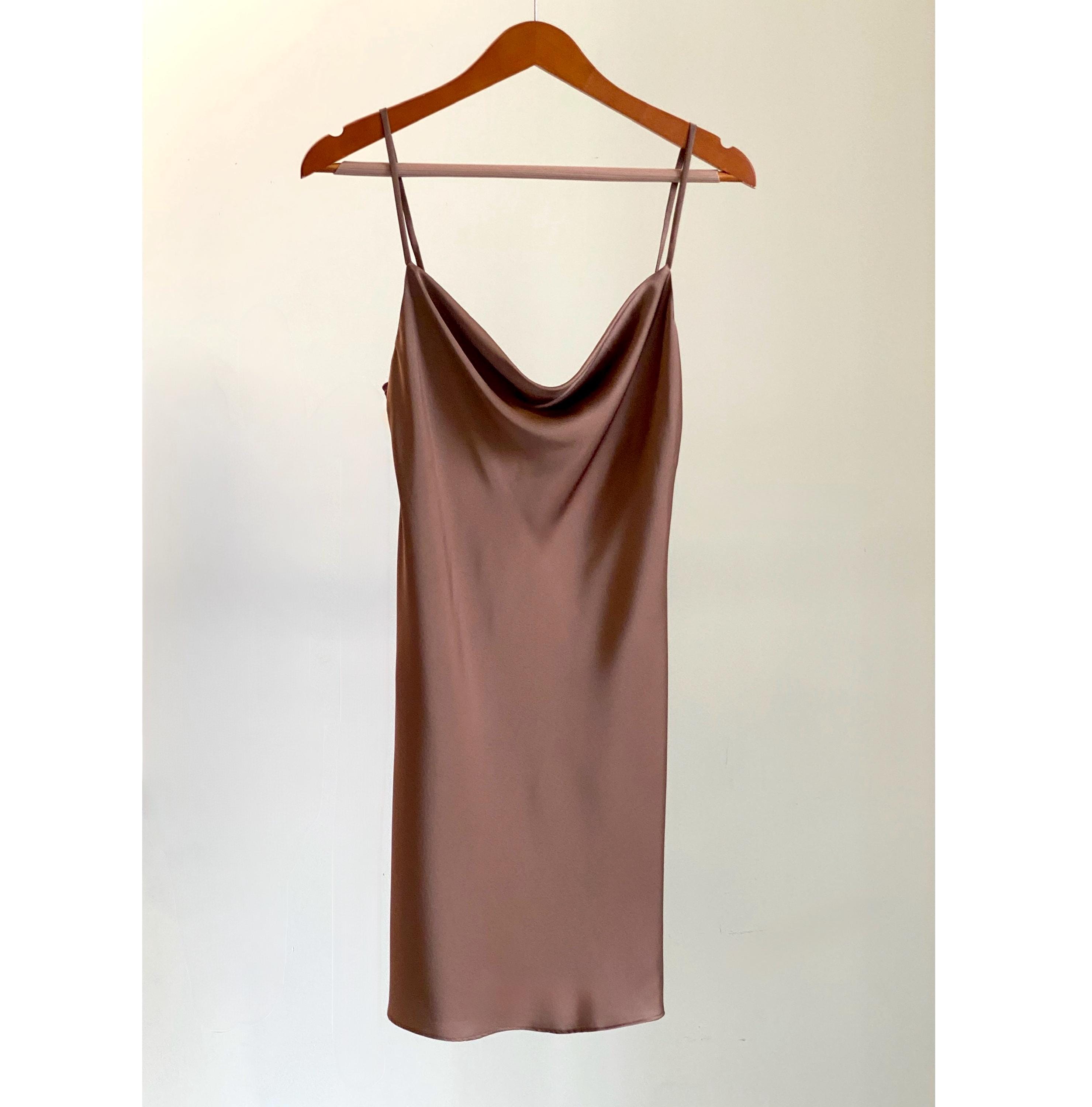 solid satin cowl neck cami mini dress Cowl Neck Silky Mini Dress, custom colors