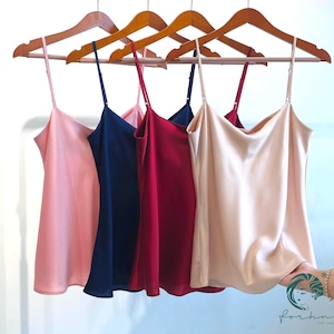 Satin Top: Double Layer Camisole for Women - Custom Color Cami for Bridal, Bridesmaid & Workwear