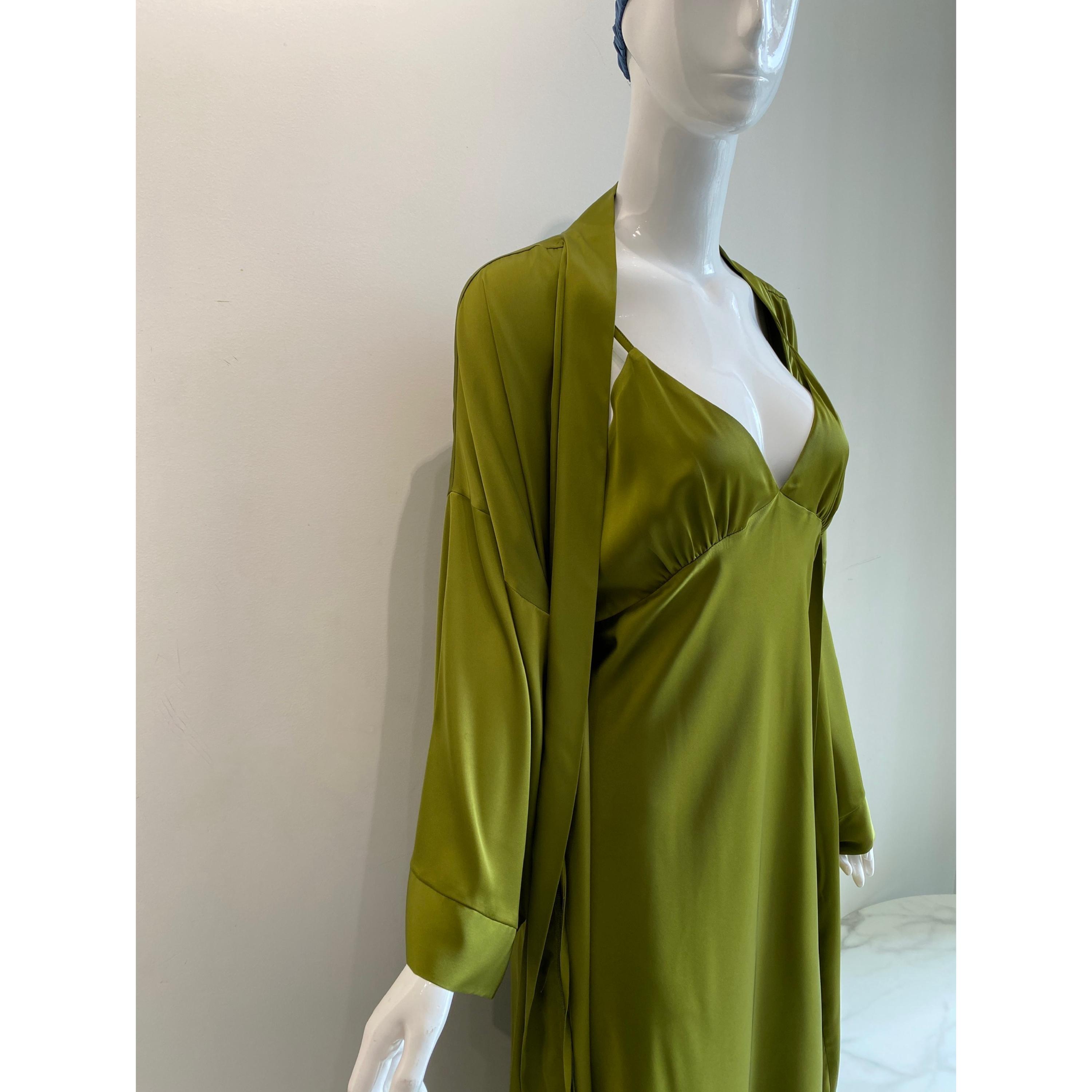 knee length dresses for ladies Jadee Long Sleeve Mini Dress Green Burnout main image 0