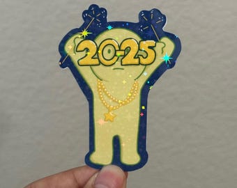 New Years Smiski 2025! /Vinyl Sticker/Cute/Silly/Green guy/Smiski