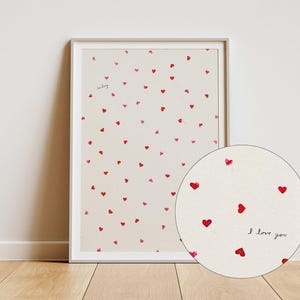 Coquette I Love You-print | Girly muurkunst Trendy hart romantische muurafdruk Leuke cadeaus voor vriendin Valentijnsdag muurkunst, Romantische kunst