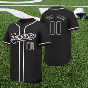 Personalized Black Baseball Jersey Custom Design Stitched/Printed Name Number Short Sleeve Sports Shirt Hip Hop Uniform for Men Women kids