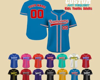 Custom Baseball Jersey Custom Baseball Team Uniform Stitched/Printed Name Number Personalize Baseball Shirt for Men Women Youth toddler kids