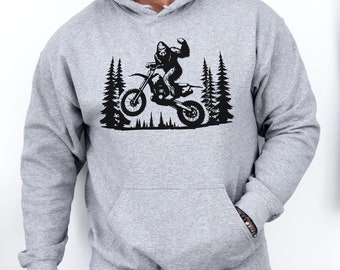 Bigfoot Motorcycle Hooded Sweatshirt, Moto, Comfortable Sweatshirt, Oversized Sweatshirt, Bigfoot Hoodie, Gift Hoody, Gift for men, husband