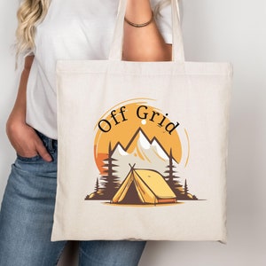 Off Grid Wiederverwendbare Einkaufstasche aus Canvas für Frau, Mädchen, Tochter Schwester, Geburtstag Muttertagsgeschenk, Wandern Freiheit Camping RV Camper