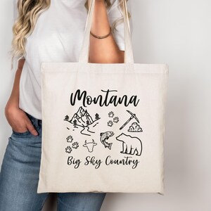 Montana Doodle Line Art Canvas Einkaufstasche für Mama Frau Oma Schwester Tochter, Geburtstag Muttertagsgeschenk, Arbeit Schule Reisen Fitnessstudio