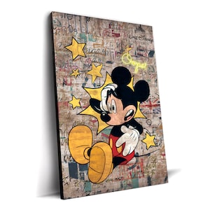 Disney Art | Disney Room Aesthetic, Mickey Canvas Wall Art, Disney Home Decor, Urban Wall Art, Disney Gift, Contemporary Pop Culture Art