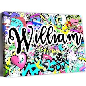 Street Art & Graffiti Canvas | Spray Paint Your Name: Custom Graffiti Canvas, Personalized Name Art, Urban Vibes, Street Style Home Decor