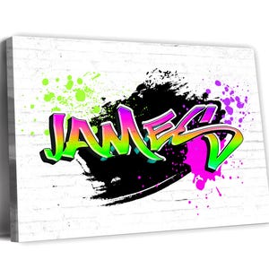 Street Art & Graffiti Canvas | Graffiti Style Personalized Name Canvas Home Decor, Name Art In Graffiti, Custom Street Art Canvas Prints