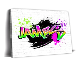 Street Art & Graffiti Canvas | Graffiti Style Personalized Name Canvas Home Decor, Name Art In Graffiti, Custom Street Art Canvas Prints