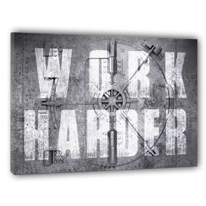 Office Canvas Wall Art | Work Harder, Motivated Mindset, Workspace Wall Decor, Entrepreneur Canvas Wall Art, Modern Office Art