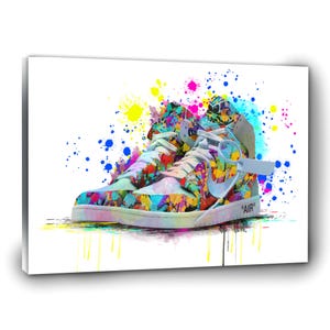 Streetwear Art Print - Trendy Sneaker Lover Gift, Graffiti Canvas Decor, Hypebeast Sneaker Art Decor, Street Art Shoes Canvas, Hip-hop Art