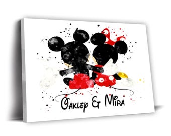 Personalized Cartoon Couple Canvas | Anniversary Gift, Custom Wall Art