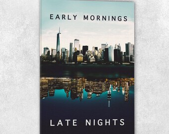 Motivational Canvas | Early Mornings Late Nights Canvas, Modern Entrepreneur, Luxury Office Canvas Prints for Entrepreneurs, Workspace Decor
