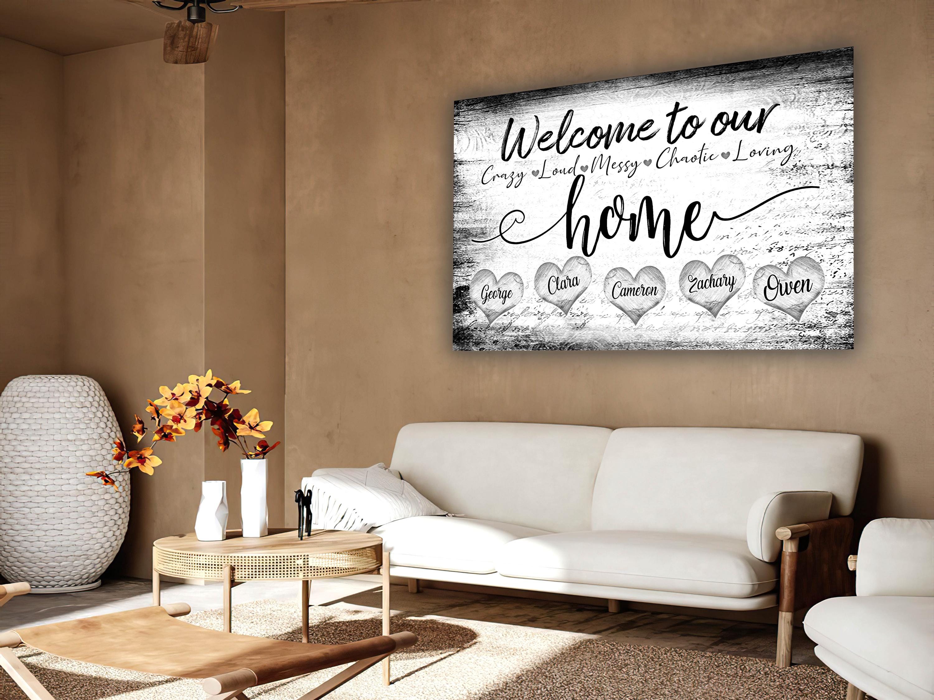 Personalized Family Canvas Art | Welcome to Our Home Decor - Etsy