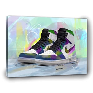 Sneaker Canvas Wall Art | Sport Art, Hypebeast sneaker Canvas, Street Art Shoes Decor, Hip-hop Canvas for Urban Decor, Gaming Room Decor